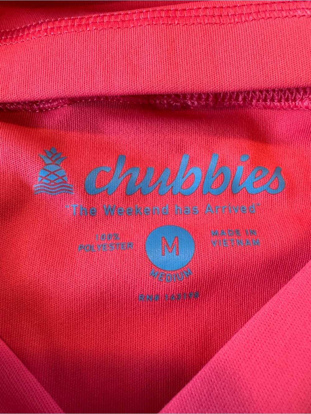 Chubbies Men’s Calypso Sun Hoodie in Bright Coral - Picture 4 of 6